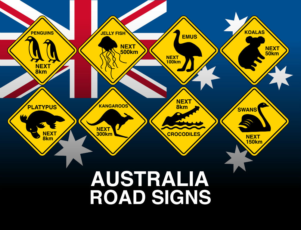 Australian animal road signs